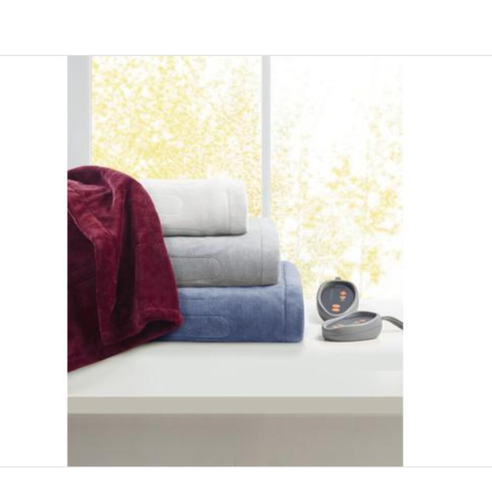Premier Comfort Electric Plush Blanket, Full, - White